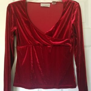 Red Velour top